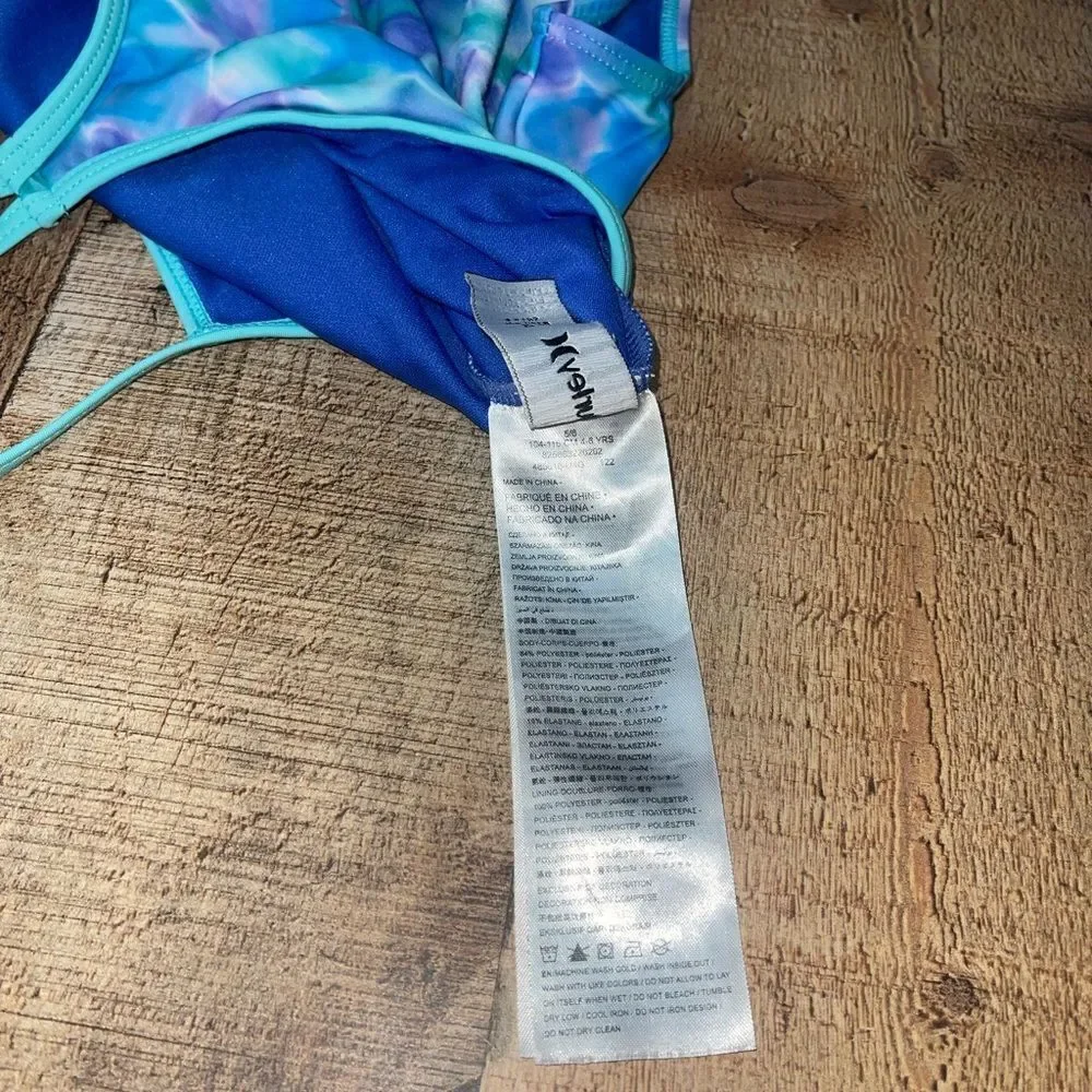 Hurley Girls Youth One-Piece Water Color Swimsuit UPF 50+ 5/6.